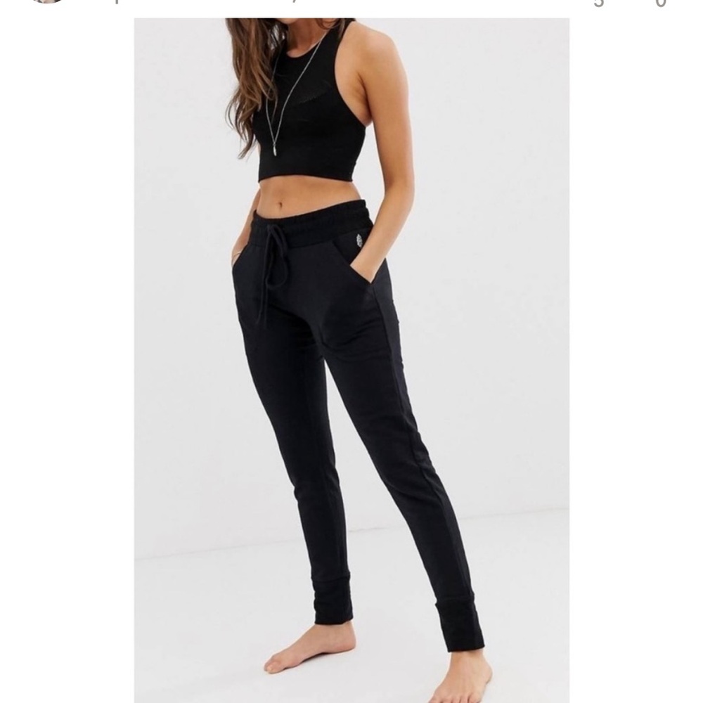 Free People Black Track Joggers